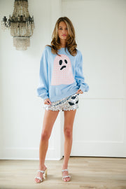 GHOST PLAID BLUE PULLOVER