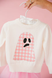 MINI KIDS PLAID GHOST SWEATER