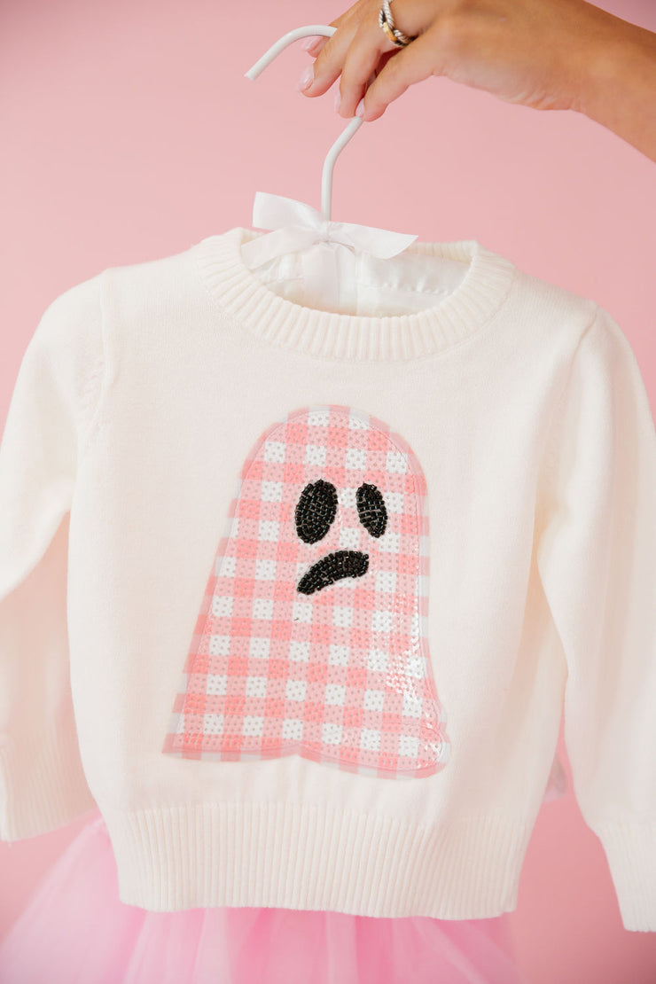 MINI KIDS PLAID GHOST SWEATER