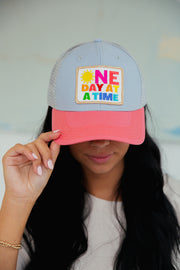 ONE DAY AT A TIME COLOR BLOCK HAT