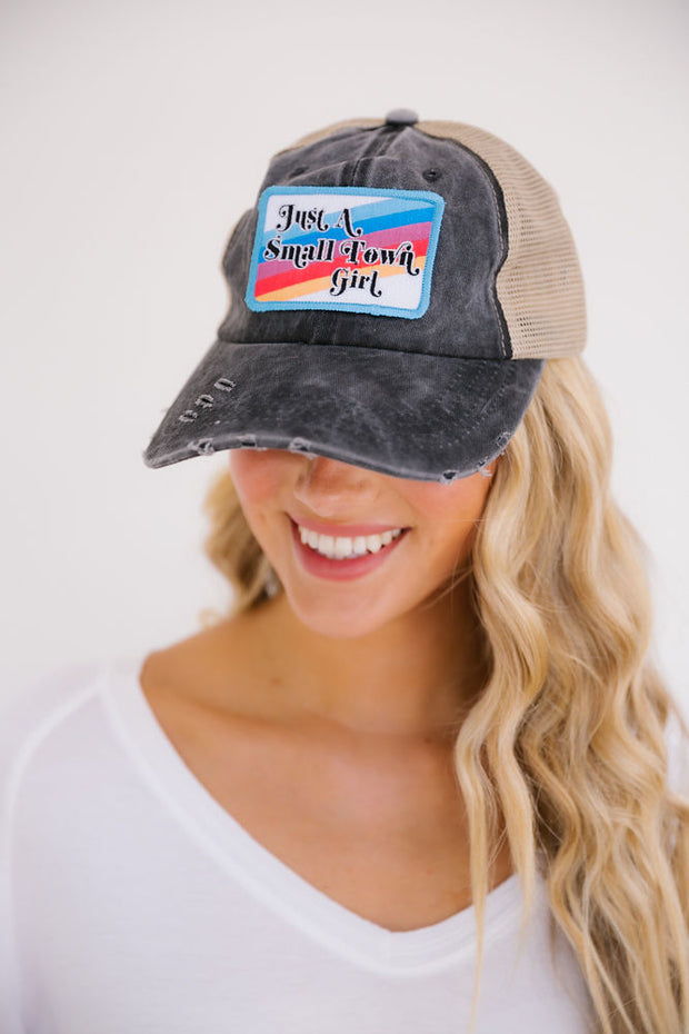JUST A SMALL TOWN GIRL STRIPE PATCH