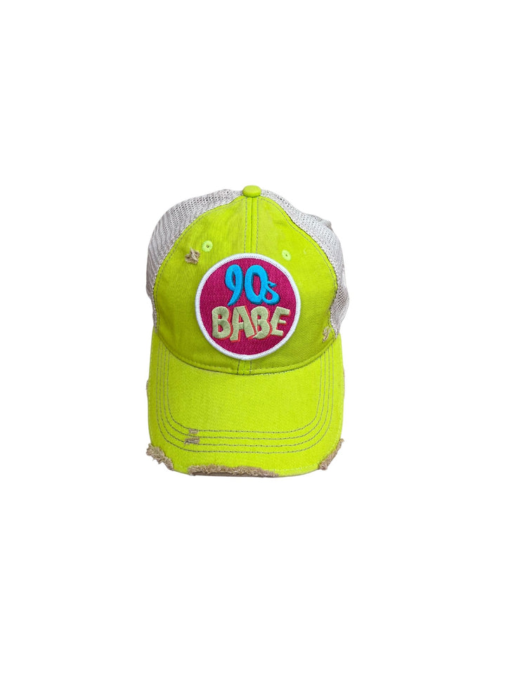 NEON YELLOW 90S BABE HAT