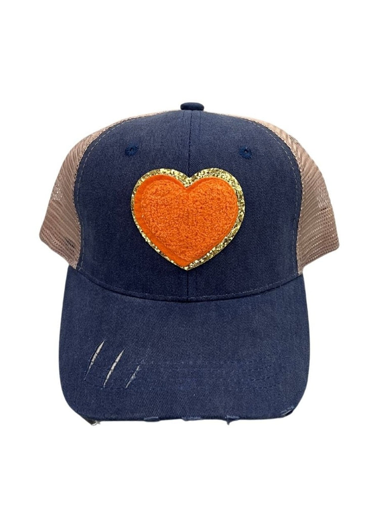 ORANGE HEART HAT